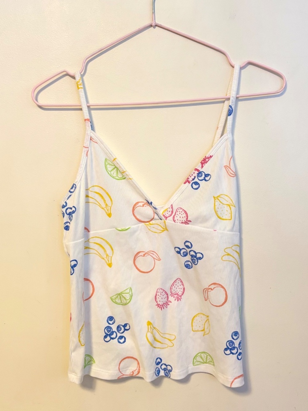 Jaclyn Lounge Pajama Matching Set Cami Tank Top Shorts Multicolor Fruit Small - Picture 2 of 4